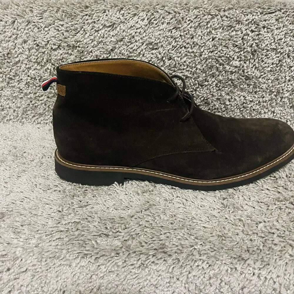 Tommy Hilfiger Gervis Suede Lace-Up Boot Size 11 Brown Olive